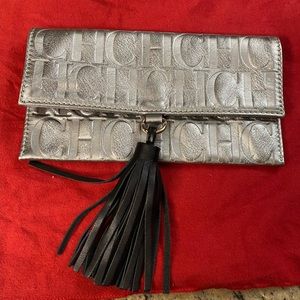 Carolina Herrera Silver Clutch Bag